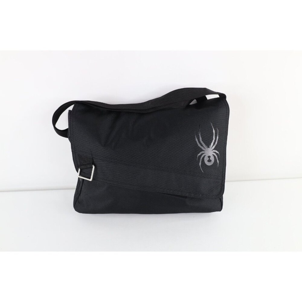 Spyder Spell Out Big Logo Crossbody Messenger Bag Commuter Carry On Laptop Black